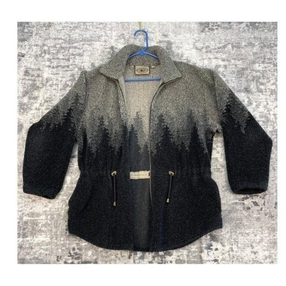 Vtg County Clothing Co.S Jacket Pine Forrest‎ Sherpa Jacket  Mountain Whimsigoth
